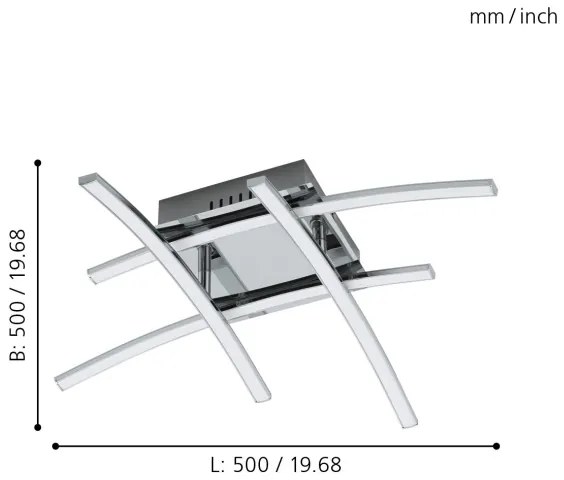 Eglo 96305 - Lustră aplicată LED NEVADO 4xLED/5W/230V