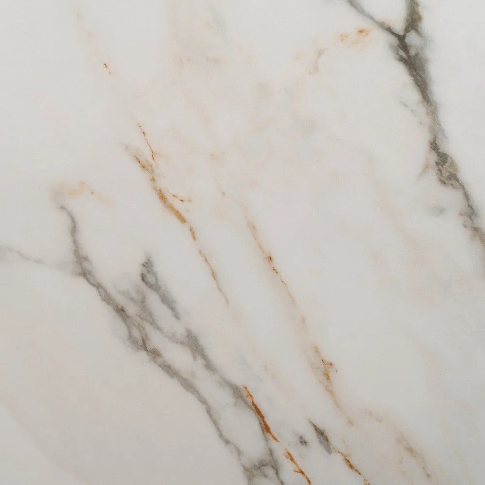 Masă de dining extensibilă cu blat cu aspect de marmură cu blat suplimentar 90x180 cm Rocía – Ixia