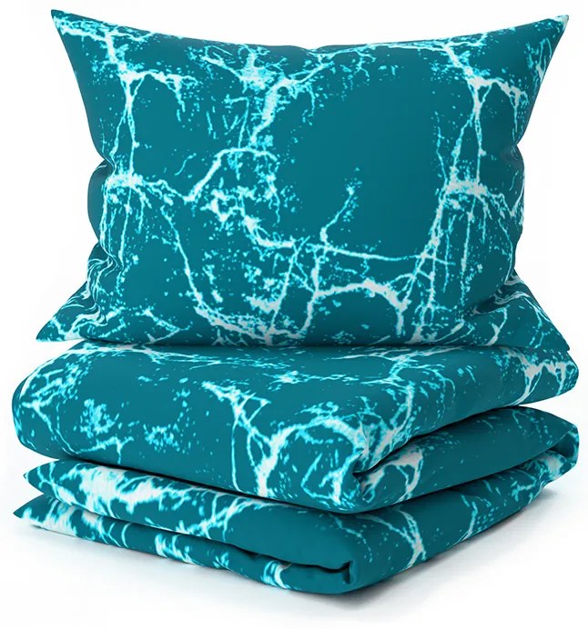 Lenjerie de pat din bumbac turcoaz TEMPESTA Dimensiune lenjerie de pat: 70 x 90 cm | 140 x 200 cm