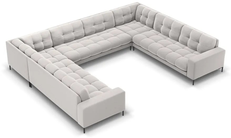 Coltar 9 locuri Bali velvet/picioare negre – L327 x l256 x h75