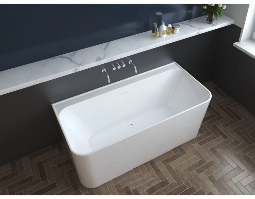 Cada freestanding Rune Algiz BTW acril alb lucios 160x75 cm