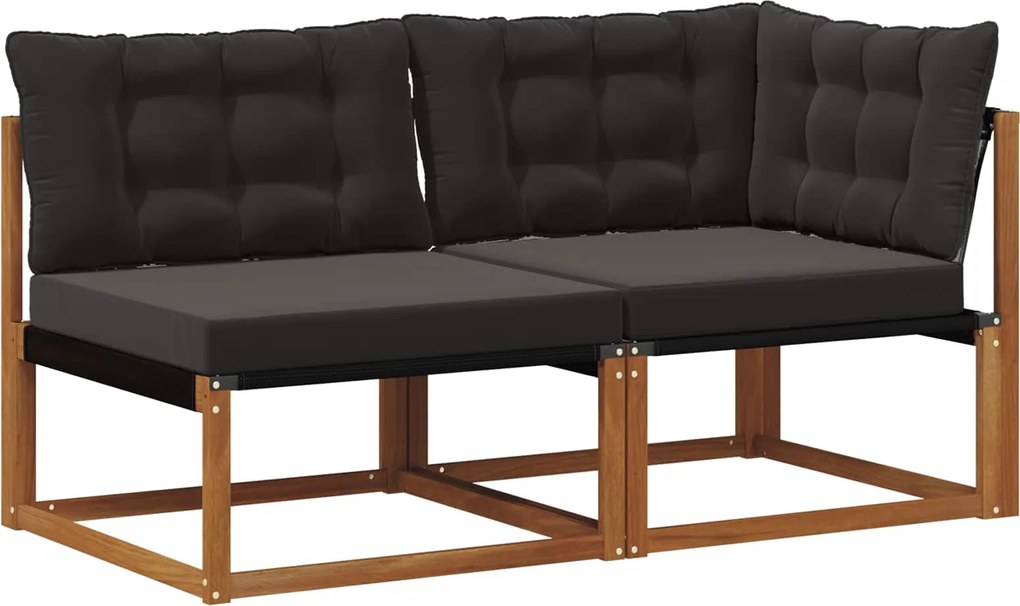 vidaXL Canapea de exterior din mijloc și colț 7 Bucată natural