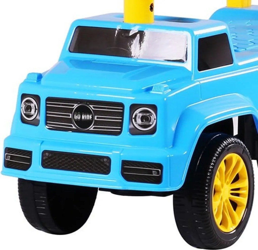 Masinuta cu Functie de Trotineta Fara Pedale Pentru Copii NOVOKIDS™ Speedy , Maxim 25 Kg, Cu Melodii si Sunete, Spatar de Protectie si Volan, ALBASTRU