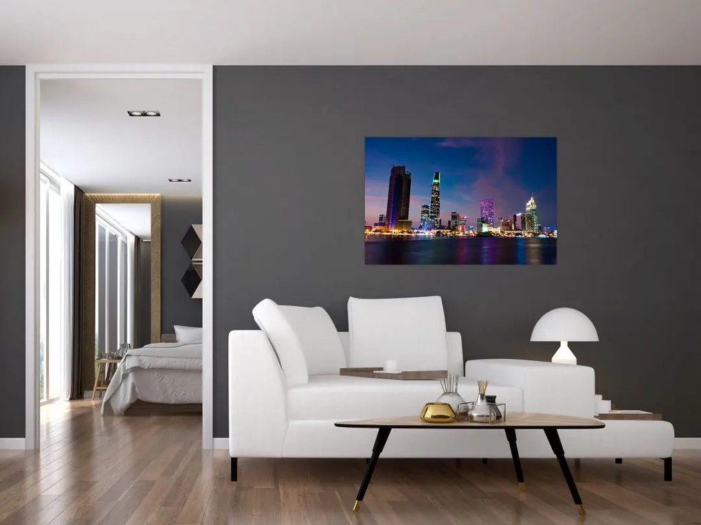 Tablou orașului nocturn (90x60 cm)