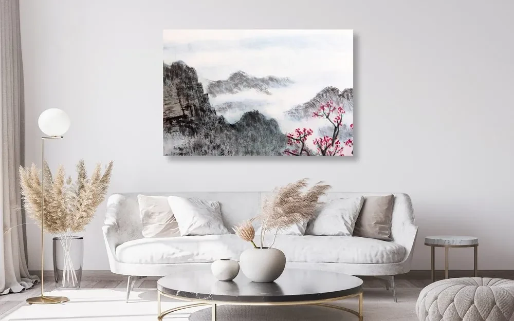 Tablou pictură tradițională chineză ale peisajului