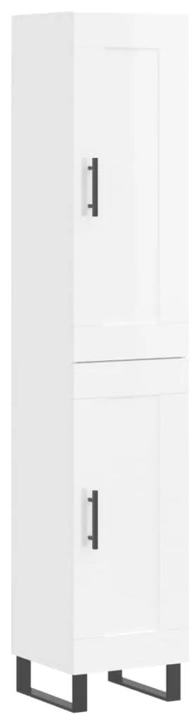 3200475 vidaXL Dulap înalt, alb extralucios, 34,5x34x180 cm, lemn prelucrat