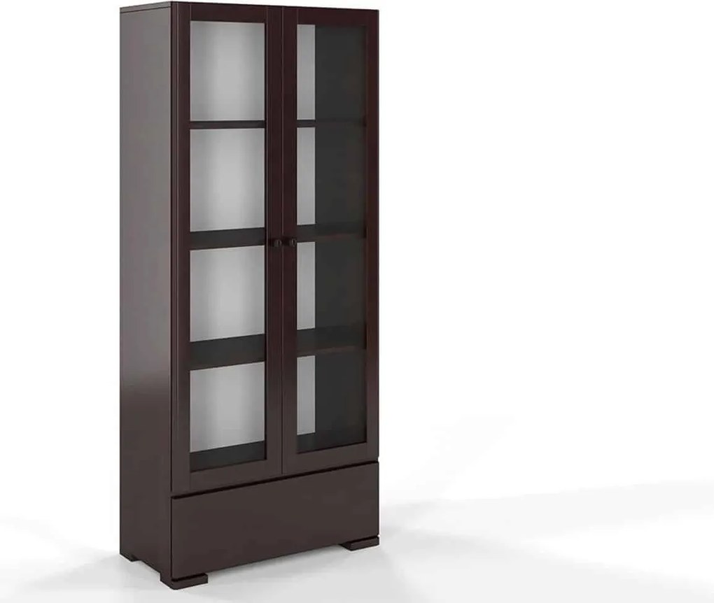 Vitrină lemn masiv TerraCraft Fag 1 Sertar, 80 × 38 × 182 cm - Natural
