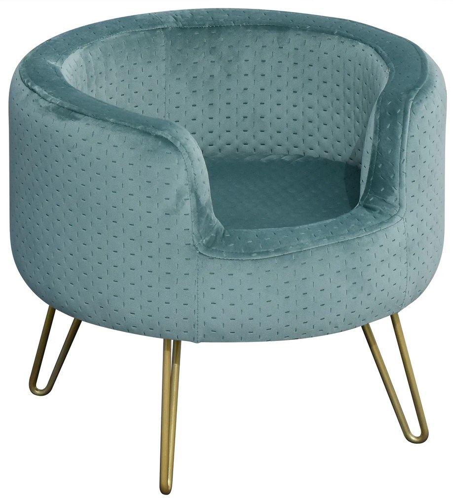 Canapea pentru pentru mini caini si pisici cu 4 picioare metalice aurii, catifea, 41,5x41,5x36,5cm PawHut | Aosom RO