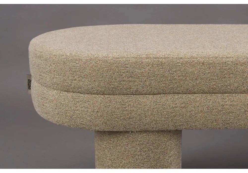 Bancă bej cu tapițerie din țesătură bouclé Fern – Dutchbone