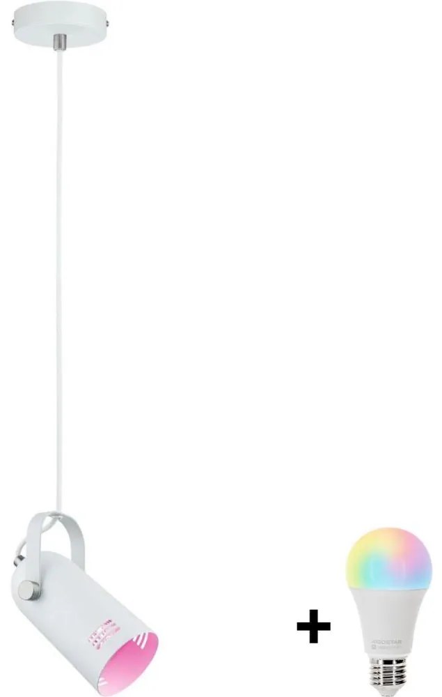 Paulmann 79767 - Lustră LAVEA LED RGBW 1xE27/15W, 230V, pe cablu, albă