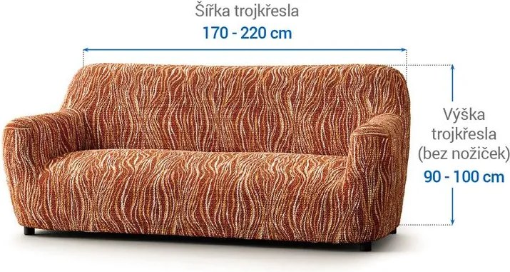 Gaico Huse bielastice UNIVERSO NOU dungi cărămizii fotoliu triplu (l. 170 - 220 cm)