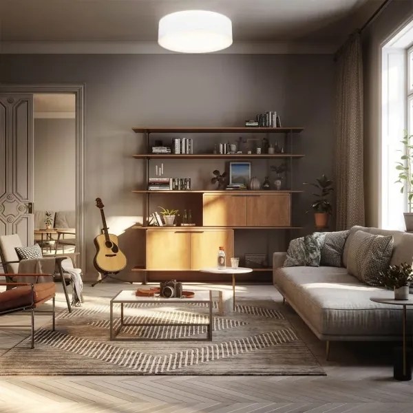 Plafonieră 2xE27/40W/230V, diametru 38 cm, albă