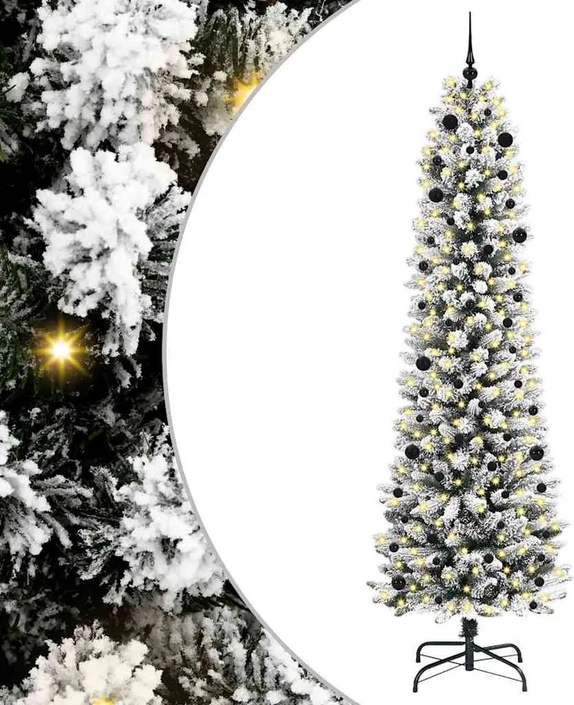 vidaXL Brad de Crăciun artificial Alb 240 cm PVC și metal și plastic