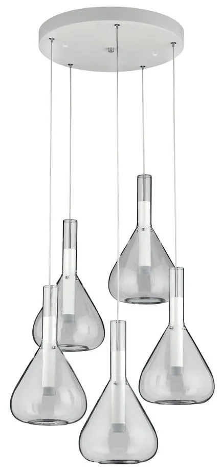 Lustră albă LED cu abajur din sticlă ø 55 cm Cipera – CINQUE