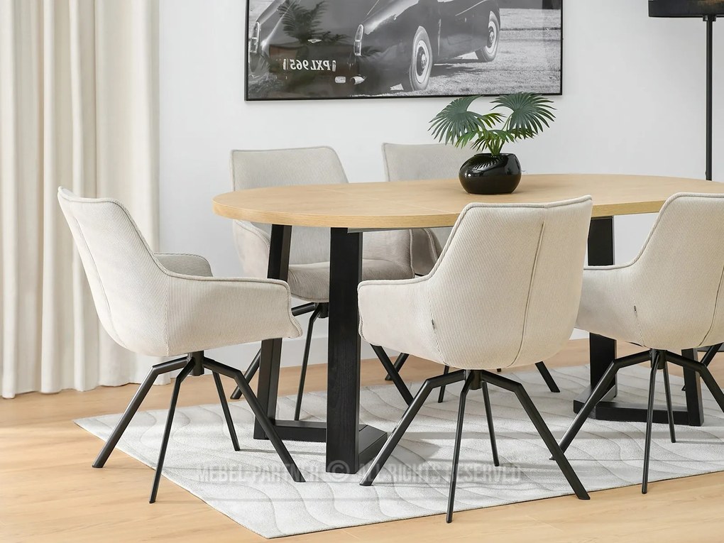 Scaun Liam (bej deschis + negru). Promo -11%. 1111109