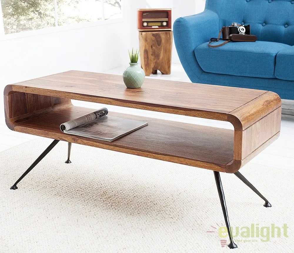 Masuta eleganta din lemn masiv Alpha 100cm Sheesham A-37512 VC