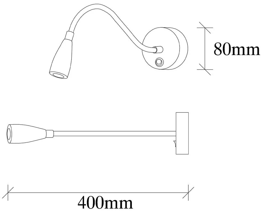 Aplică de perete neagră LED Reading – Opviq lights