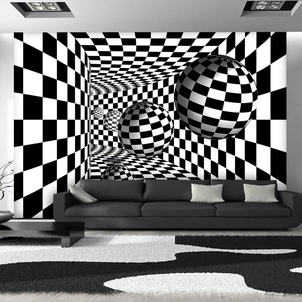 Fototapet Bimago - Black & White Corridor + Adeziv gratuit 300x210 cm