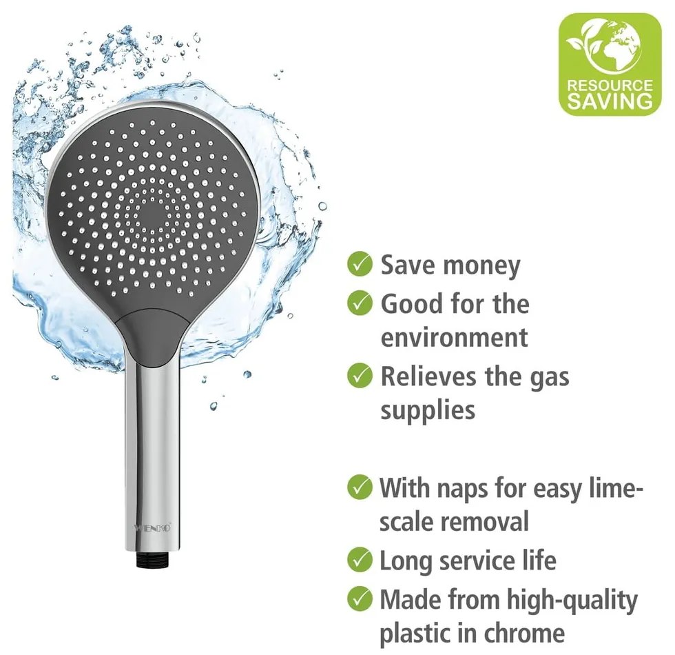 Cap de duș ø 12 cm Water Saving – Wenko