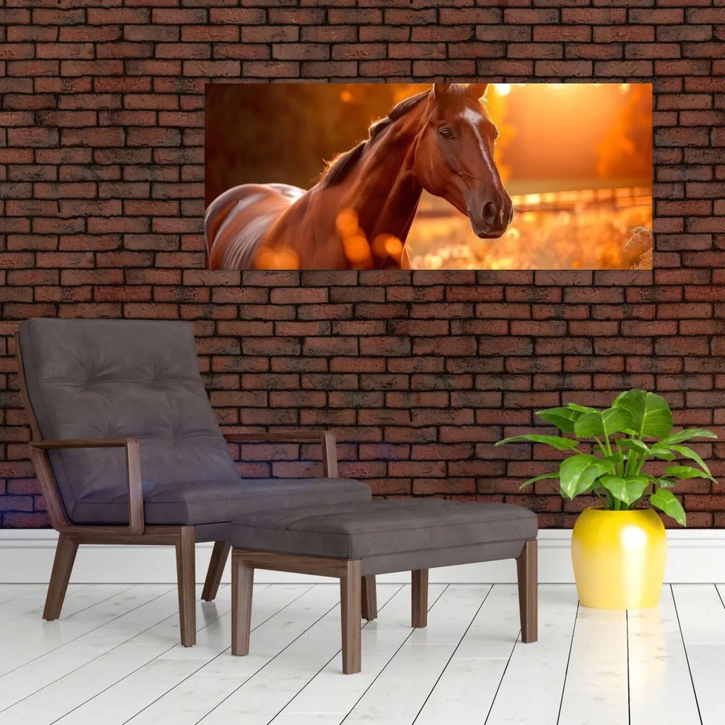 Tablou - Cal în apus de soare (120x50 cm)