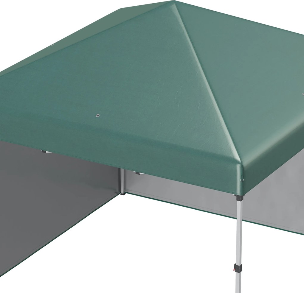 Outsunny Pavilion pliabil, 2 pereți laterali, reglabil pe înălțime, cu husă de transport, cadru din oțel rezistent la rugină, 3 x 3 m, Verde | Aosom Romania