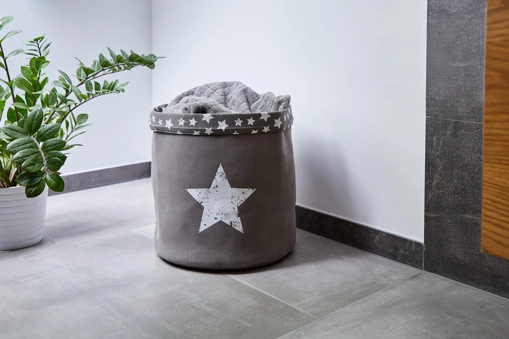 Cos gri natur  - White Star 40x40x40 cm