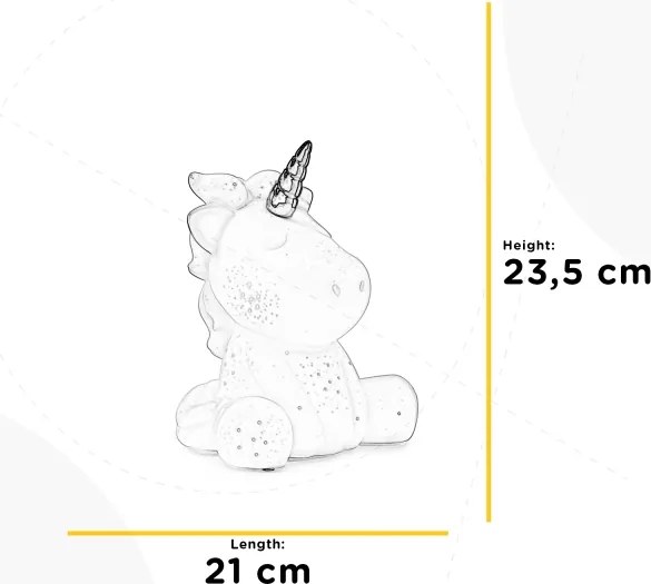 ONLI - Lampă de masă PORCELLANA 1xE14/6W/230V 23,5 cm unicorn