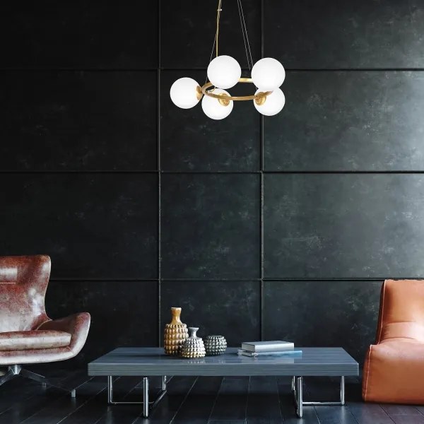 Lustră pe cablu VIENNA 5xE14/40W/230V auriu