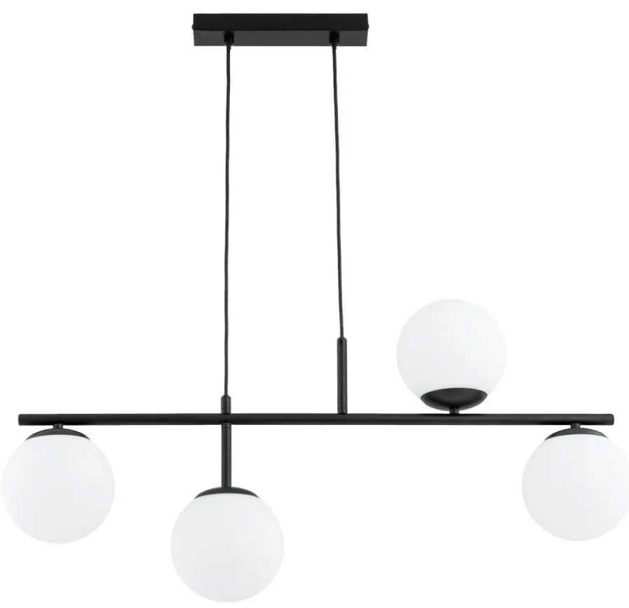 Lustră pe cablu LUNA 4xE14/10W/230V negru