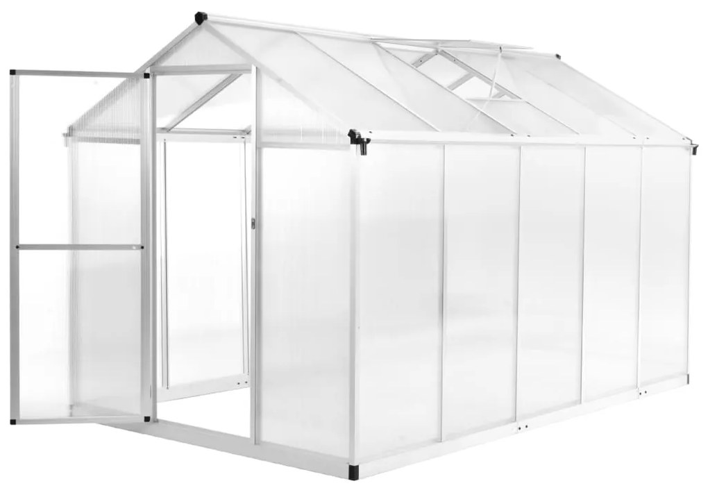 vidaXL Seră, 11,19 m³, 302x190x195 cm, aluminiu