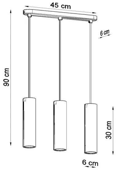 Sollux SL.0655 - Lustr LUVO 3xGU10/40W/230V beton/negru pe cablu