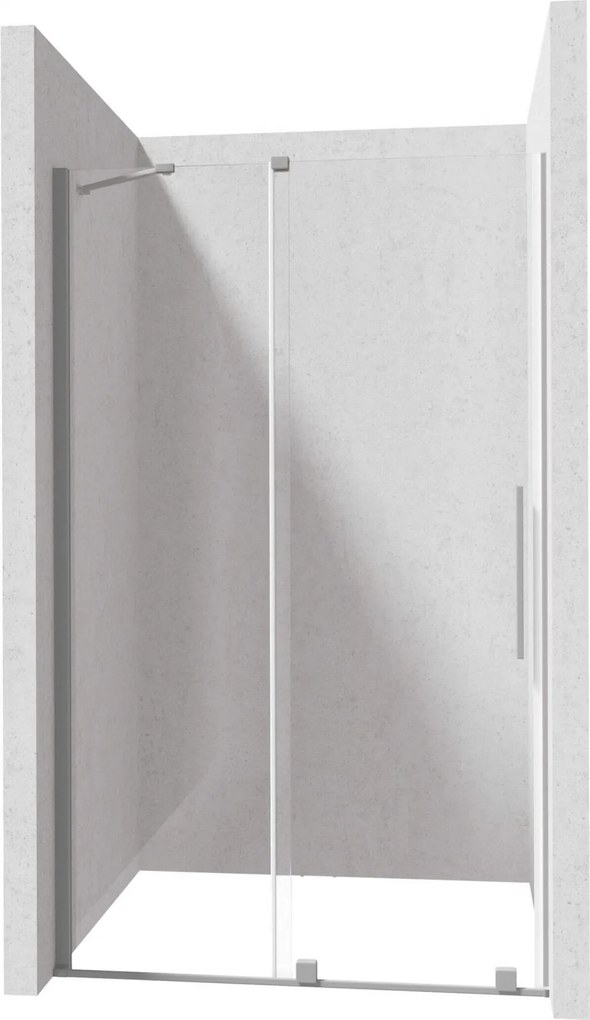 Profil pentru usa cabina de dus, incastrata, otel slefuit, 195 cm, Sistem Prizma Otel slefuit