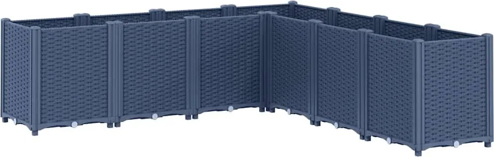 vidaXL Jardinieră de grădină, albastru gri, 160x160x53 cm, PP