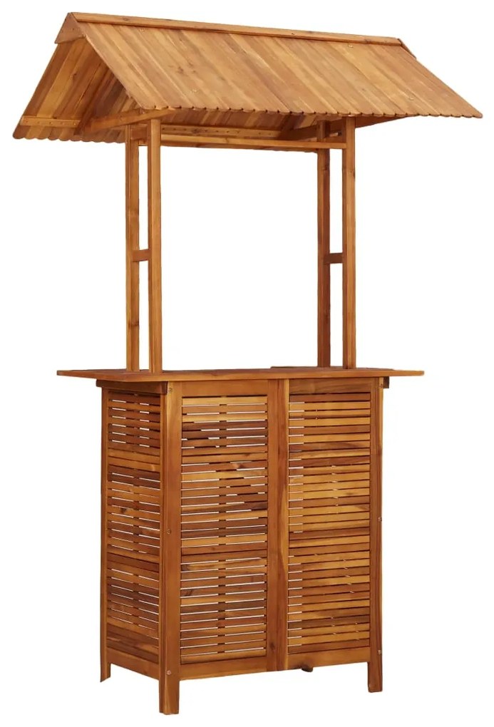 45909 vidaXL Masă de bar exterior cu acoperiș, 113x106x217 cm, lemn acacia