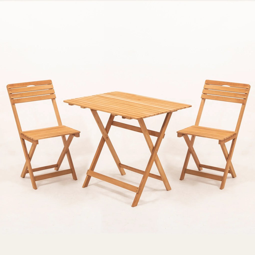 Set masă scaune de grădină (3 buc) Tabitha (natural + crem). 1083013