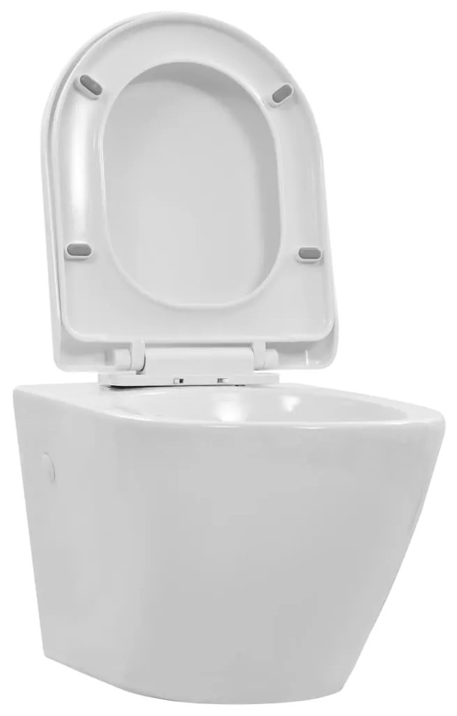 Vas WC suspendat fara rama, alb, ceramica Alb