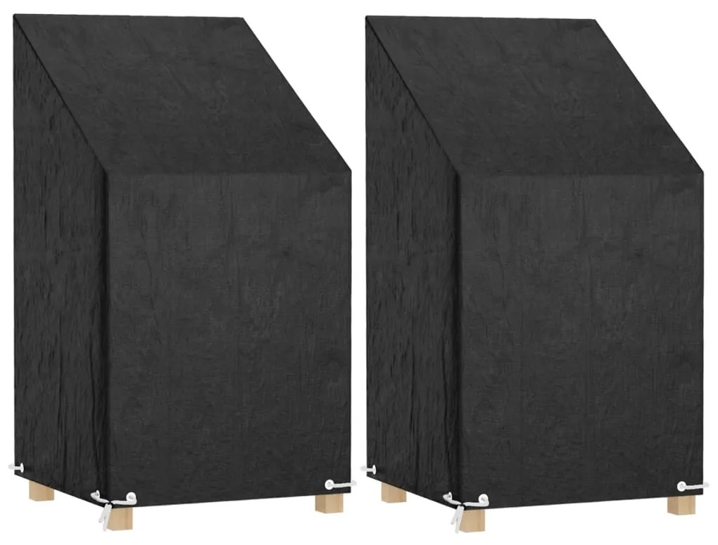 vidaXL Huse scaun grădină 2 buc, 8 ocheți 65x65x80/120 cm polietilenă