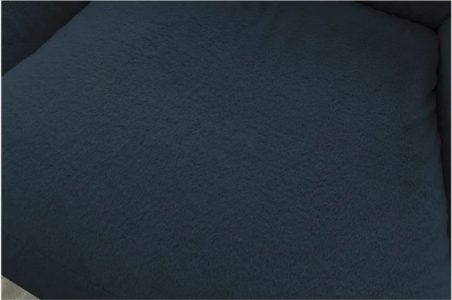 Fotoliu bean bag albastru închis cu tapițerie din blană artificială Lilibet – Bobochic Paris