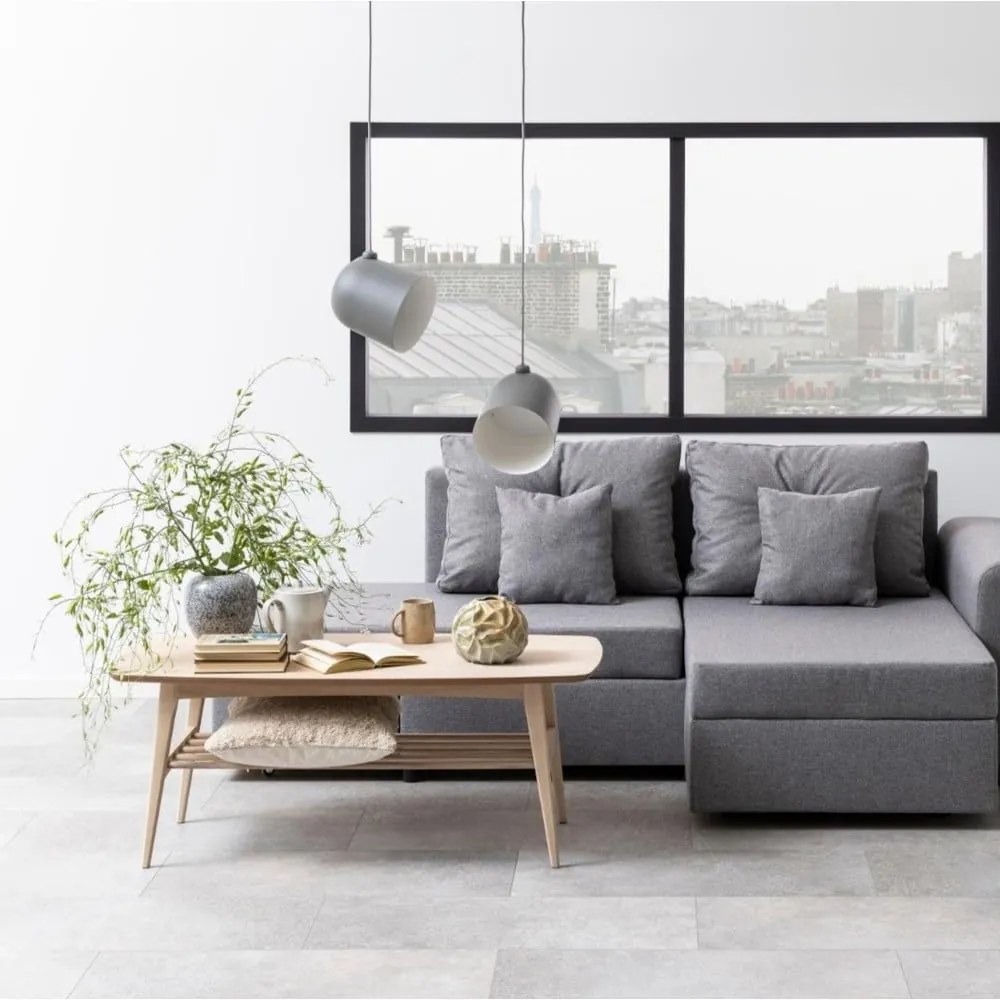 Masă de cafea cu baza din lemn de stejar Actona Woodstock, 120 x 60 cm