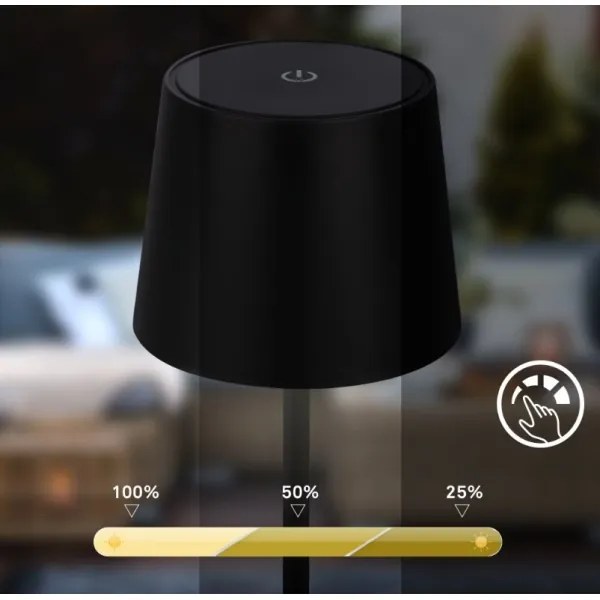 Lampă LED dimabilă de masă Briloner 7423015 LED/2,6W/5V IP44 negru