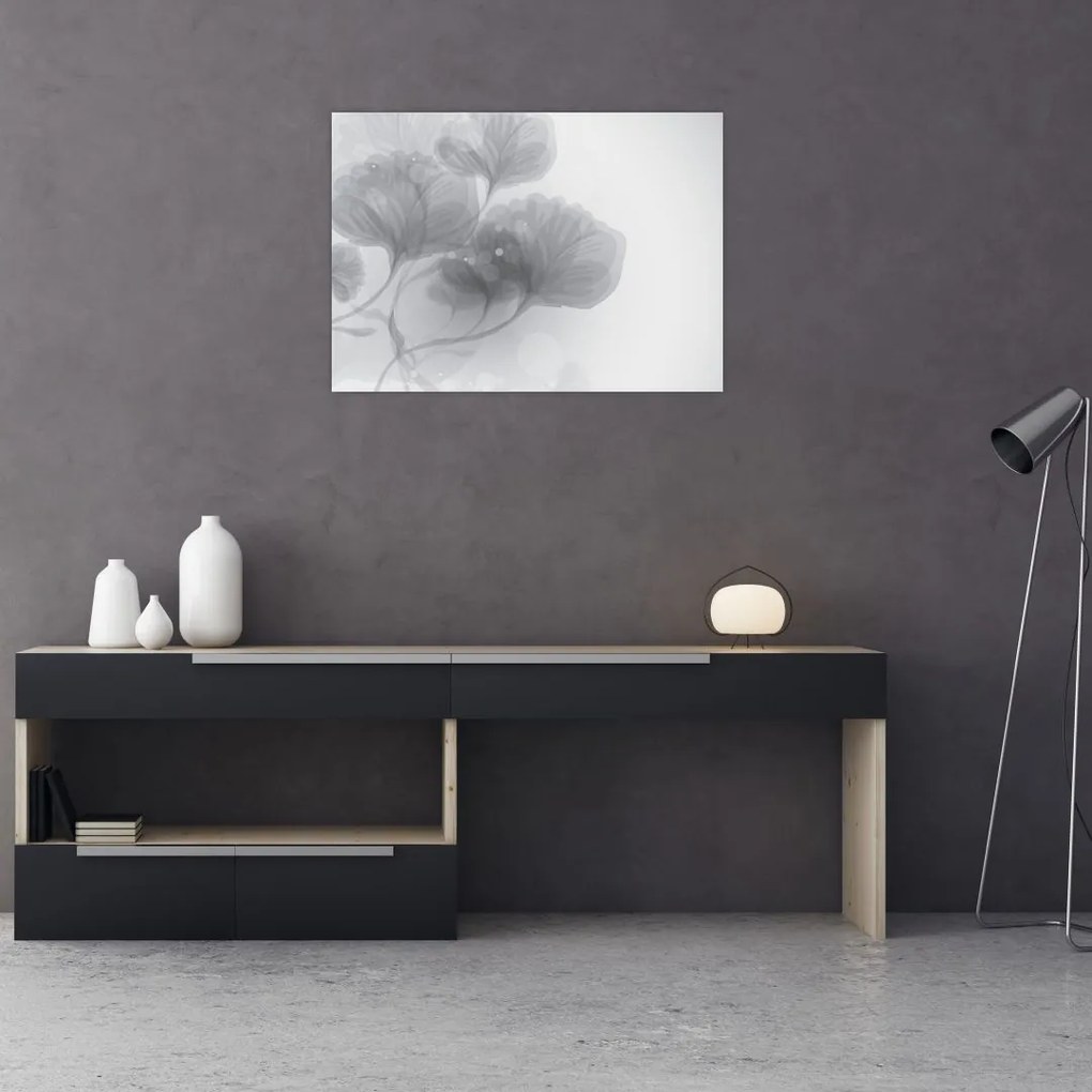 Tablou - Flori în nuanțe gri (70x50 cm)