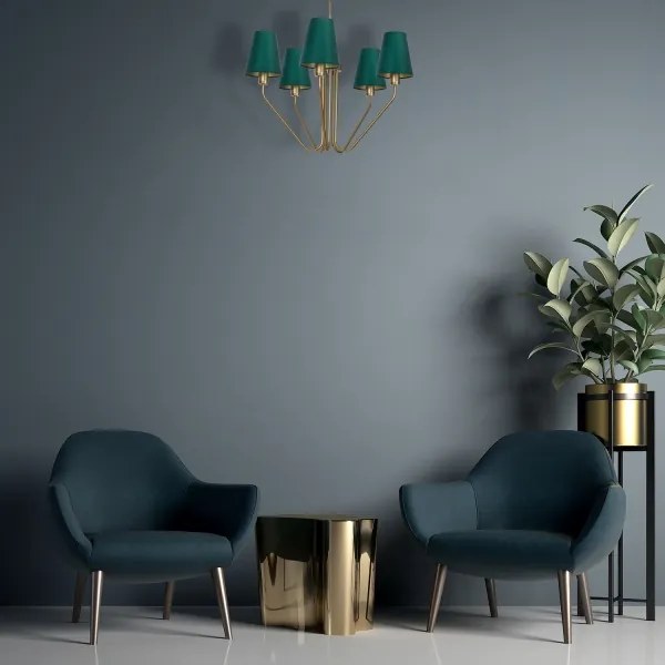 Lustră pe tijă VICTORIA 5xE27/60W/230V verde