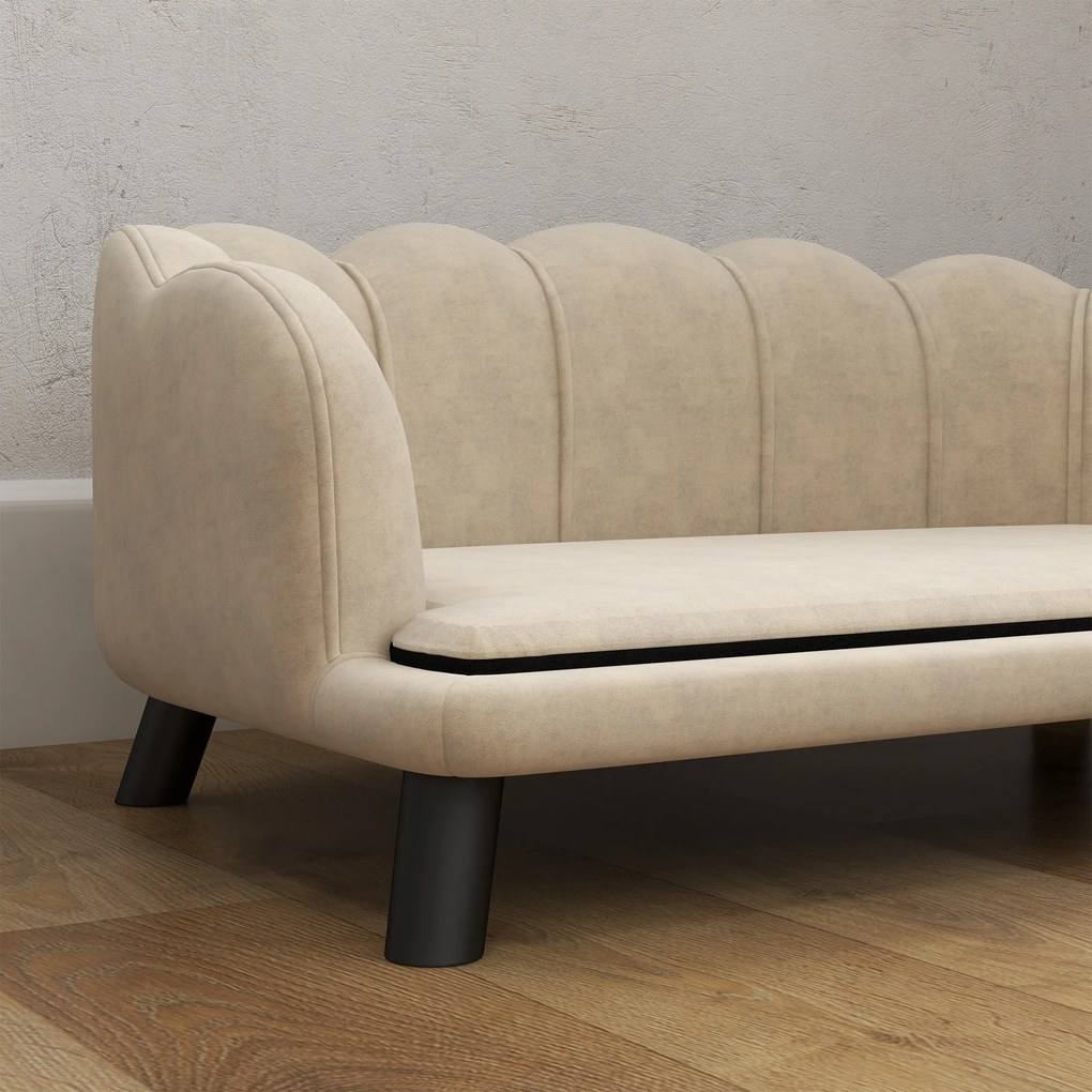 PawHut Canapea câine pat pentru câine pisică design contemporan sub formă de scoică dim. 98L x 60l x 35H cm pernă pufoasă catifea verde | Aosom Romania