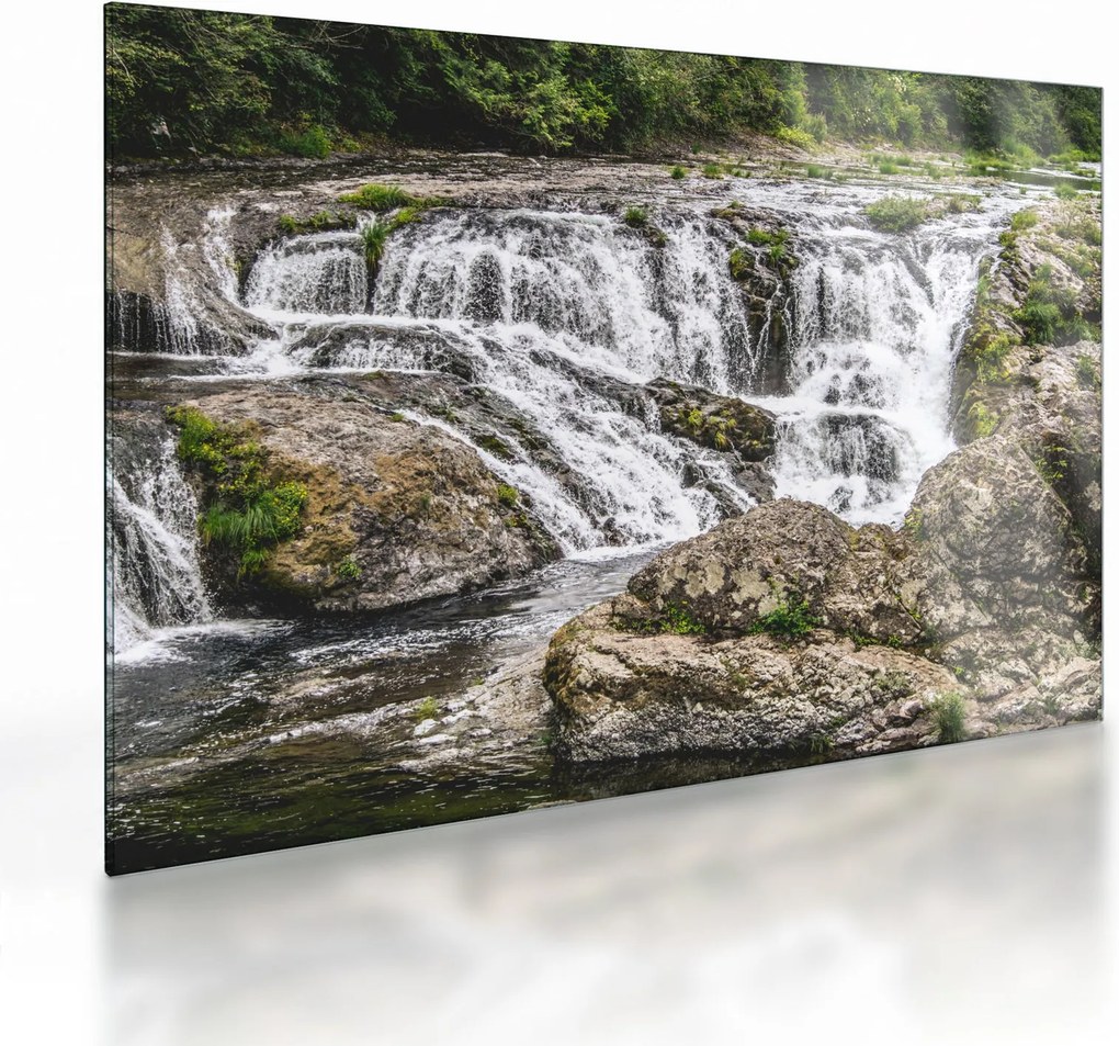 Tablou pe sticlă - Cascade (70x50 cm)