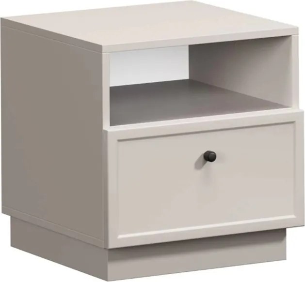 Noptieră cu sertar Lorini 45 cm - cașmir / mâner negru