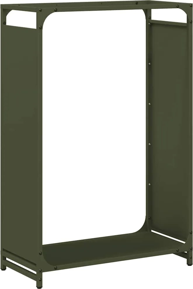 vidaXL Suport pentru lemne de foc Verde măsline Oțel laminat la rece