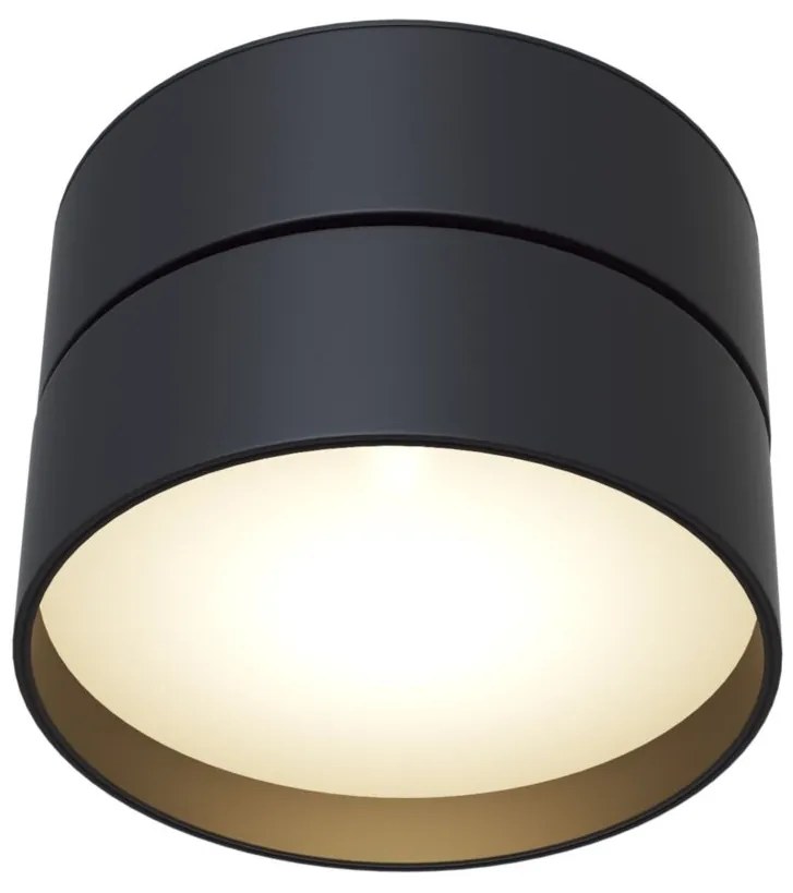 Spot LED aplicat design modern Onda 4000K negru 12cm