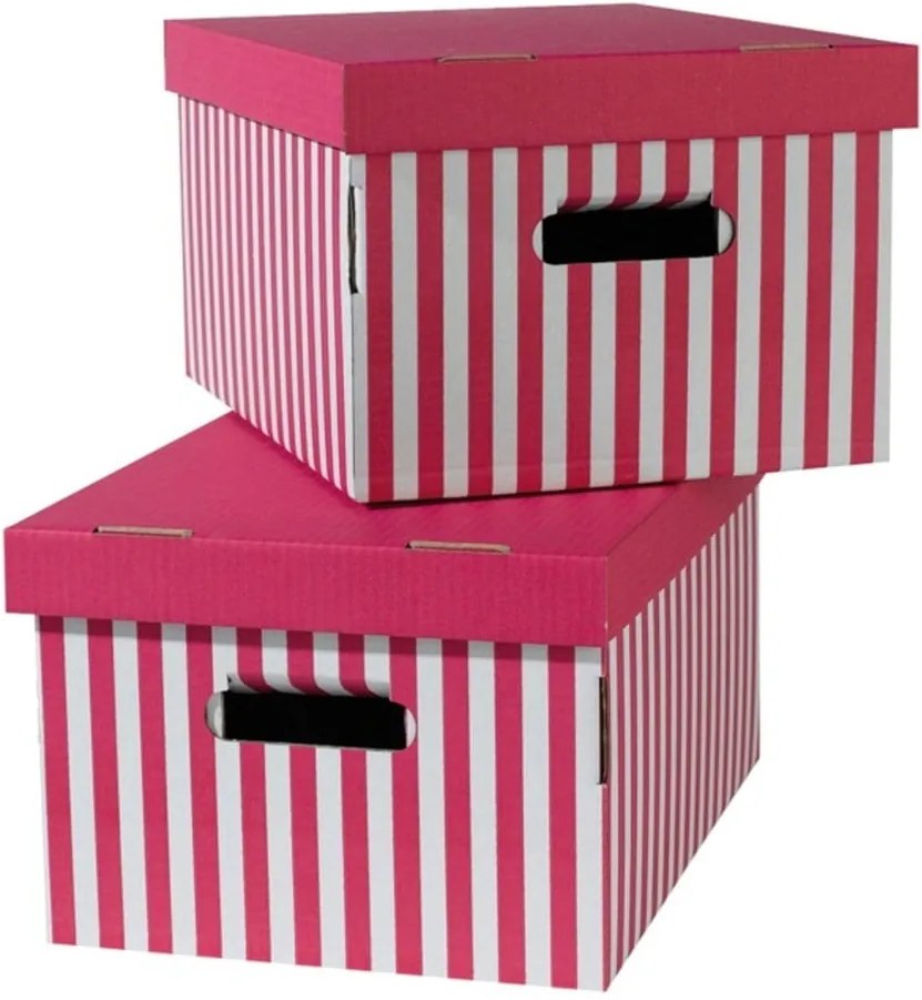 Set 2 cutii pentru depozitare Compactor, roz