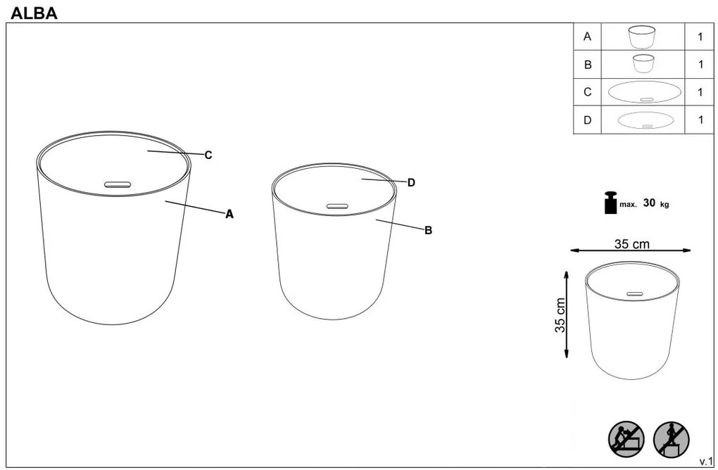 Set mese de cafea Culoare Alb / Gri, SANNA