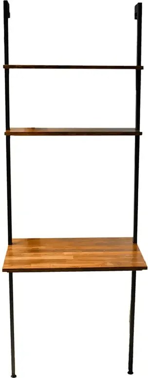 Biblioteca lemn, Seria A-620, Homs, negru/natur, 200 x 70 x 50 cm, lemn/metal,30283